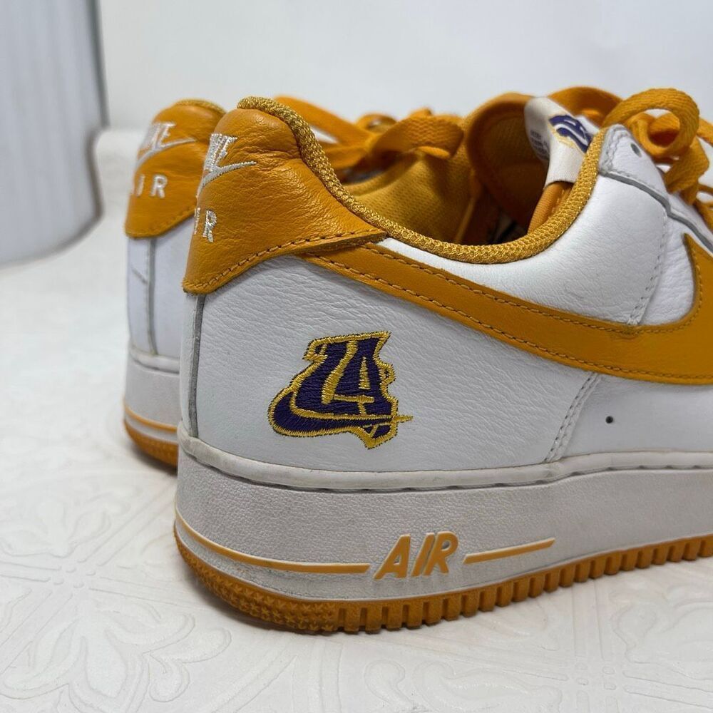 NIKE AIR FORCE 1  LOW RETRO "LA 2016" WHITE-CANYON GOLD SZ 11.5 [845053-103]